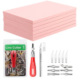 Rubber Stamp Making Kit Best Linoleum Block Kit Rubber Stamp Carving Block Complete Crafting Set for DIY Stamp Carving Craft Hobby Knife QLGQLG