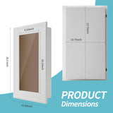 Potter-Island Concealed Medicine Cabinet 14×24 Recessed, Picture Frame Medicine Cabinet, Farmhouse White Wood Frame, 3 Shelves, 100% Handmade, Fully Assembled Wall Niche Insert（Moonlighter） Potter-Island