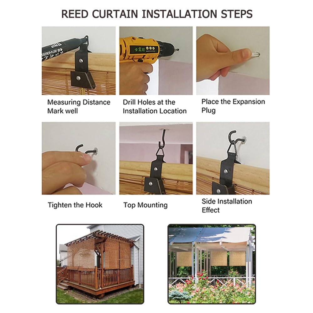 Natural Hand-Woven Bamboo Roller Shades for Indoor and Outdoor Privacy QHDPKU