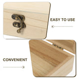 EXCEART Wood Box 2 Pack Unfinished Wood Box, Rectangular Unfinished Wooden Box with Hinged Lid and Front Clasp Natural Wood Storage Boxes for Jewelry Container Sundries Case Makeup Case Organizer EXCEART