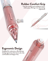 Four Candies Mechanical Pencil Set with Case, 6PCS Aesthetic Mechanical Pencils 0.5 & 0.7mm with 360PCS HB Lead Refills, 3PCS Erasers, 9PCS Eraser Refills for writing, drawing and sketching Four Candies