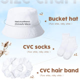 Geyoga 11pcs Sublimation Blanks Softstyle CVC T Shirts Tote Canvas Bags Bucket Hats Scrunchies Drawstring Bags Backpacks Socks Tie Dye Embroidery Kit Geyoga