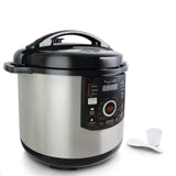 MegaChef 12 Quart Digital Pressure Cooker with 15 Preset Options and Glass Lid, Silver Megachef