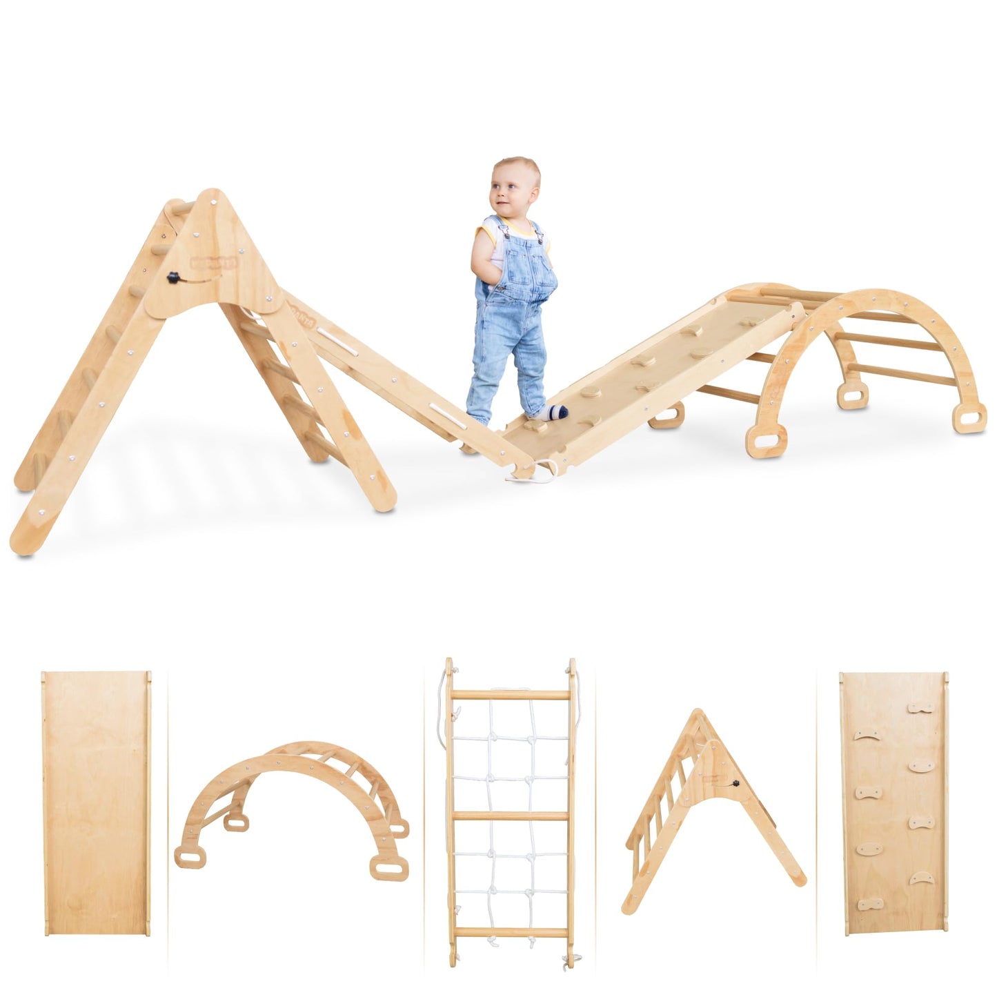 Indoor Playgroud Jungle Gym for Toddlers Slide,Climbing Toys for Toddlers Playset-Indoor Play Gym Swedish Ladder,Climbing Play Structure Set for Kids-Indoor Playground - Anthill-4