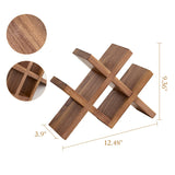 OAKERLAND Walnut Wood Wine Storage Rack Countertop, 4 Bottle Wine Rack Free Standing Wine Storage, Wine Shelf Organizer, Perfect for Home Décor and Wine Gifts, No Need Assembly (Walnut) OAKERLAND