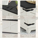 Joaxswe Farmhouse Coffee Table with Hidden Storage Compartment, Antique Black & White Square Large Center Table for Living Room, Wood Rustic Wide Coffee Tables with Hinged Lifting Tabletop for Home Joaxswe