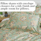 Southshore Fine Living Inc. Floral Cal King Duvet Cover Set - Oversized California King Duvet Cover, Fade Resistant Bedding, Durable Microfiber - Zipper Closure, Matching Shams - Jacobean Willow Green Southshore Fine Living, Inc.
