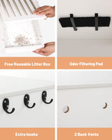 Maksone Hidden Cat Litter Box Furniture, Extra-Large Litter Box Enclosure with Cat Scratcher&Deodorization, 31.5 x 18.5 x 24.4 Inches for Large Cat Maksone