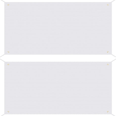 2 Pack Large Blank Banners, SUMERSHA 2 x 4 Feet Polyester Oxford Cloth White Banner with Hanging Rope for Wall Signs, DIY Painting, and Writing, Indoor Outdoor Display and Party Decoration SUMERSHA