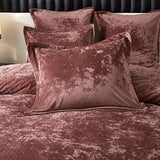 Ivellow Crushed Velvet Comforter Set King, Lightweight Comforter Set, 5pcs Ultra Soft Breathable Pink Comforter Set, Luxury Cozy Flannel Comforter King Size (1 Comforter,2 Pillow Shams, 2 Euro Shams) Ivellow