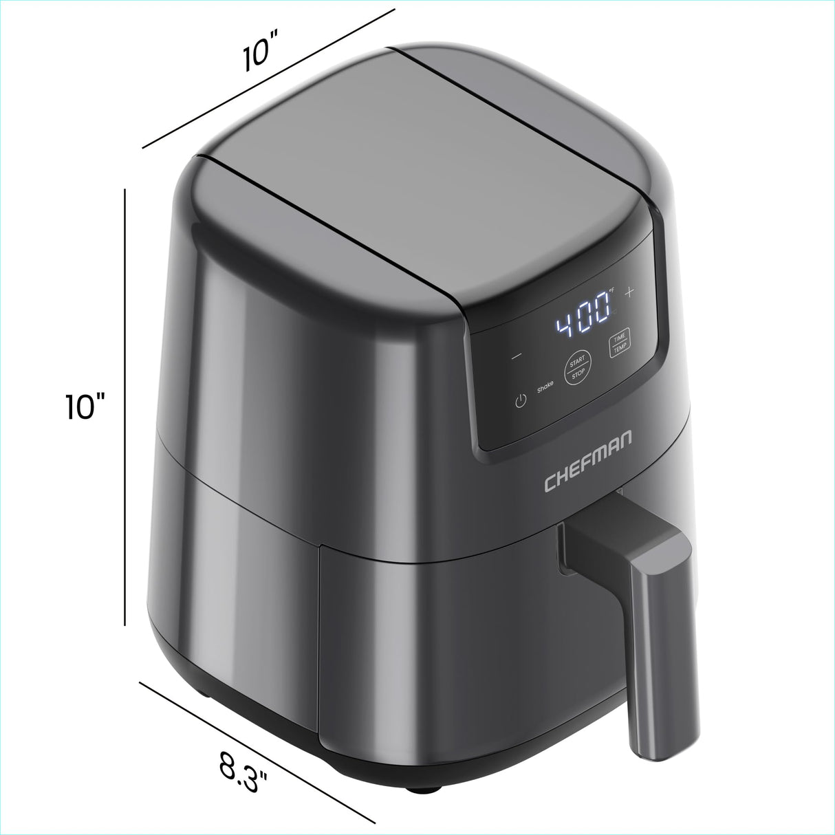 CHEFMAN 2 Qt Mini Air Fryer – Digital Space-Saving Compact Air Fryer with Nonstick and Dishwasher Safe Basket, Quick & Easy Meals in Minutes, Features Digital Timer and Shake Reminder – Grey Chefman