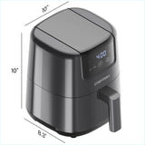 CHEFMAN 2 Qt Mini Air Fryer – Digital Space-Saving Compact Air Fryer with Nonstick and Dishwasher Safe Basket, Quick & Easy Meals in Minutes, Features Digital Timer and Shake Reminder – Grey Chefman
