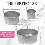 Aunt Shannon's Kitchen Tall Round Cake Pans - 4-inch, 6-inch, 8-inch Cake Pan Set for 3-Tiered Cake - Aluminum Cake Pans Sets for Baking Wedding or Birthday Cakes and More Aunt Shannon's Kitchen
