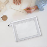 (7 x 4.3 Inch) White Sublimation Blank Canvas Makeup Bags, Bulk DIY Heat Transfer Cosmetic Pen Case Pencil Bags, Heat Press Parts & Accessories Clear Pouch with Zipper HexEh