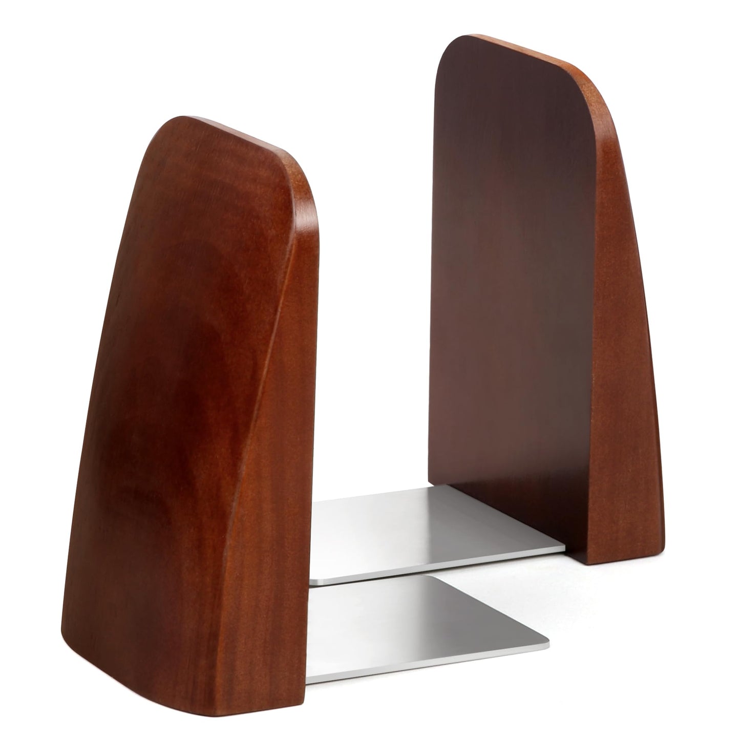 Bookends for Heavy Books with Non-Slip Pads, Handmade Walnut Decorative Shelves for Home/Office Decor, 2 Pcs