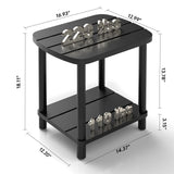 LEJANEOYE Outdoor Coffee Table, 2-Tier Adirondack Outdoor Side Table Weather Resistant, Patio End Table for Pool, Porch, Backyard. LEJANEOYE