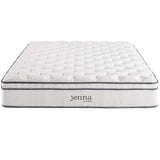 Modway Jenna 10” Innerspring and Memory Foam California King Mattress With Individually Encased Coils, White Modway