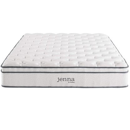 Modway Jenna 10” Innerspring and Memory Foam California King Mattress With Individually Encased Coils, White