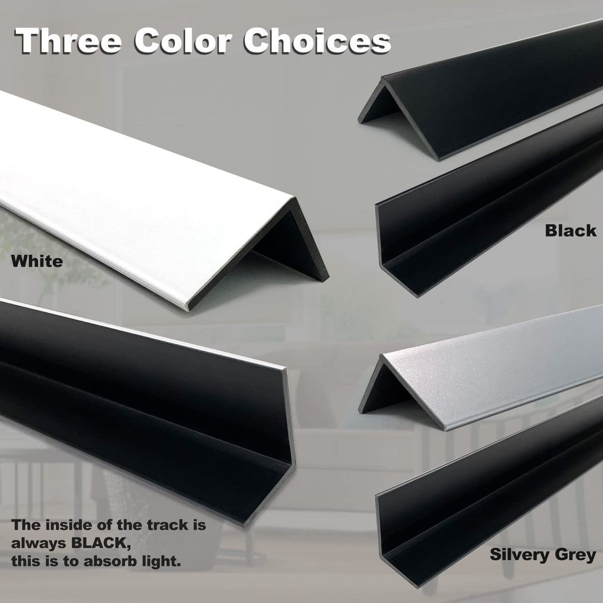 Keego 100% Blackout PVC Light Blocking Strips for Window Shades - Block Light Along The Sides of Blackout Blinds Great for Bedroom Nursery (White, 58.5", 2pcs) Keego