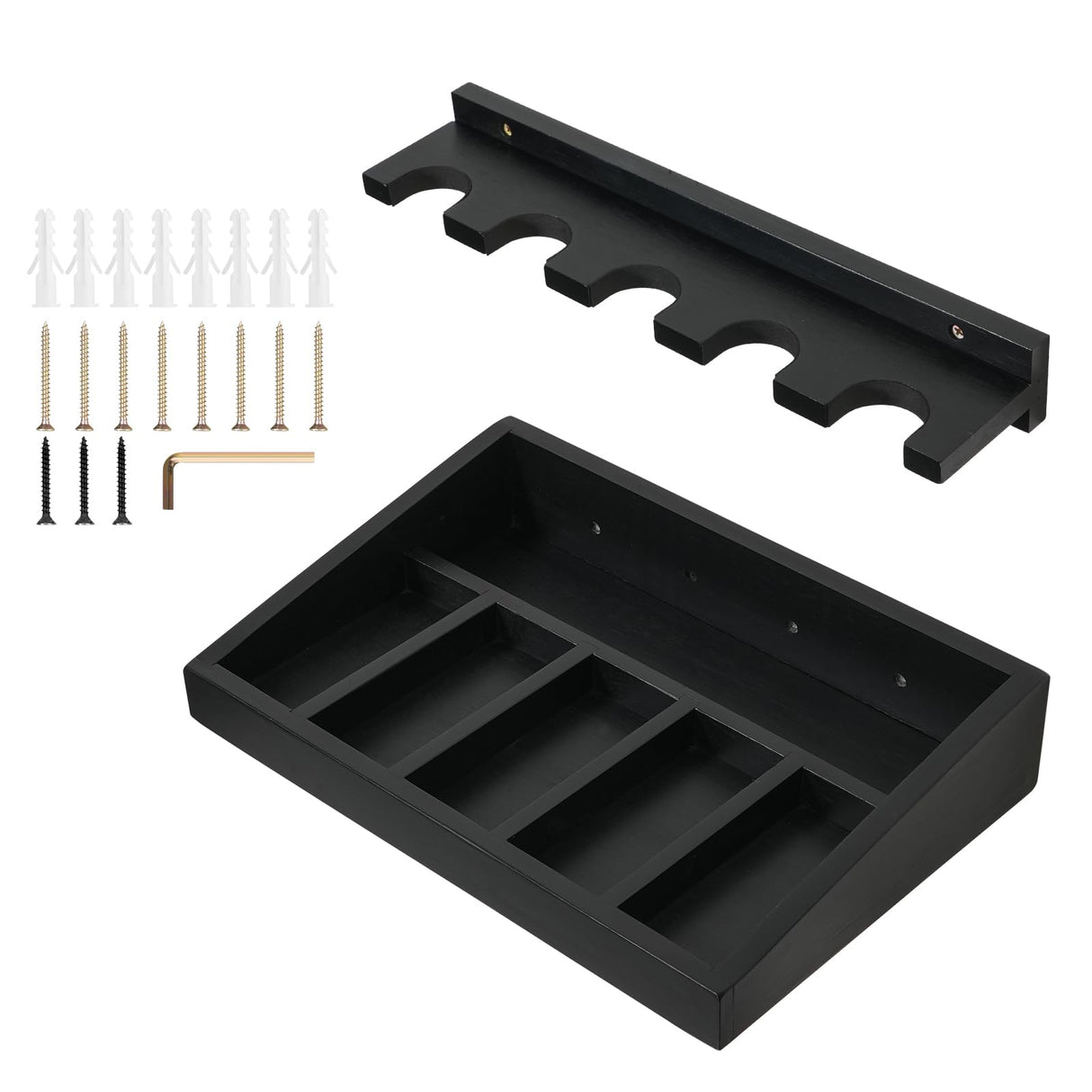 ikkle Gun Rack, Wooden Rifle Racks, Indoor Gun Rack, Wall Mount Rifle Storage Gun Display Holder for Home Office - Holds up to 5 Long Guns ikkle