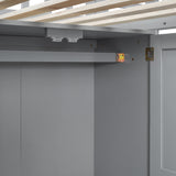 Bellemave Twin Loft Bed with Desk, Wardrobe, and Storage Stairs in Grey Bellemave