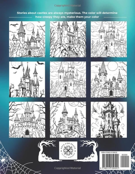 Haunted Castle: A Chilling & Thrilling Coloring Book for Adults Majosta