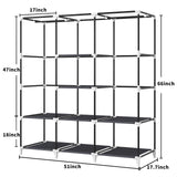 KEKIWE Portable Closet, 51 Inch Wardrobe Closet for Hanging Clothes with 2 Hanging Rods, 8 Storage Organizer Shelves for Bedroom, Durable and Easy to Assemble, Grey KEKIWE