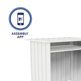 ABSCO 4' x 2.5' x 3.7' DIY Galvanized Steel Firewood Shed, Surfmist White ABSCO