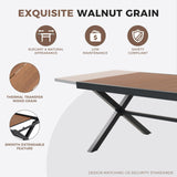 Grand patio 9-Piece Outdoor Dining Set, 8 Leather-Look Wicker Swivel Patio Chairs & 1 Extendable Rectangular Dining Table, Brown Grand patio