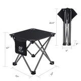 Opliy Camping Stool 2 Pack,13 Inch Portable Folding Stool for Outdoor Gardening and Beach Hiking Fishing,Foot Stool with Carry Bag (Black) Opliy