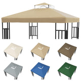 GUINGFUN 10 x 10 Gazebo Canopy Replacement Cover, Double Tiered Gazebo Canopy Replacement Top for Outdoor Patio Garden Canopy (Khaki) GUINGFUN