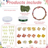 ACRNIGHEET 4PCS DIY Sunflower Crown Making Kit, Sunflower Crown Kit, DIY Flower Crowns for Women, Flowers, Vines and Leaves Sets for Brides Bridesmaids' Headwear in Weddings or Holiday Decorations ACRNIGHEET