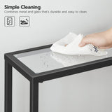 HOOBRO 29.5" Narrow Console Table, Tempered Glass Sofa Table, Small Side Table, Modern Entryway Table, for Entrance, Living Room, Foyer, Hallway Bedroom, Black BK07XG01 HOOBRO