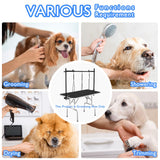 LEIBOU H-Shape Dog Grooming Arm Pet Supplies Grooming Table Arm with 3 Noose and Clamp Heavy Duty Aluminum Alloy Frame with 35.4” Adjustable Height and 36.2” ~ 50” Adjustable Width Dog Grooming Kit LEIBOU