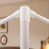 Stainless Steel Canopy Bed Frame Queen Size, Heavy Duty Queen Size Metal Canopy Frame for Metal Bed Wood Bed Bedroom Decor, White Jondow