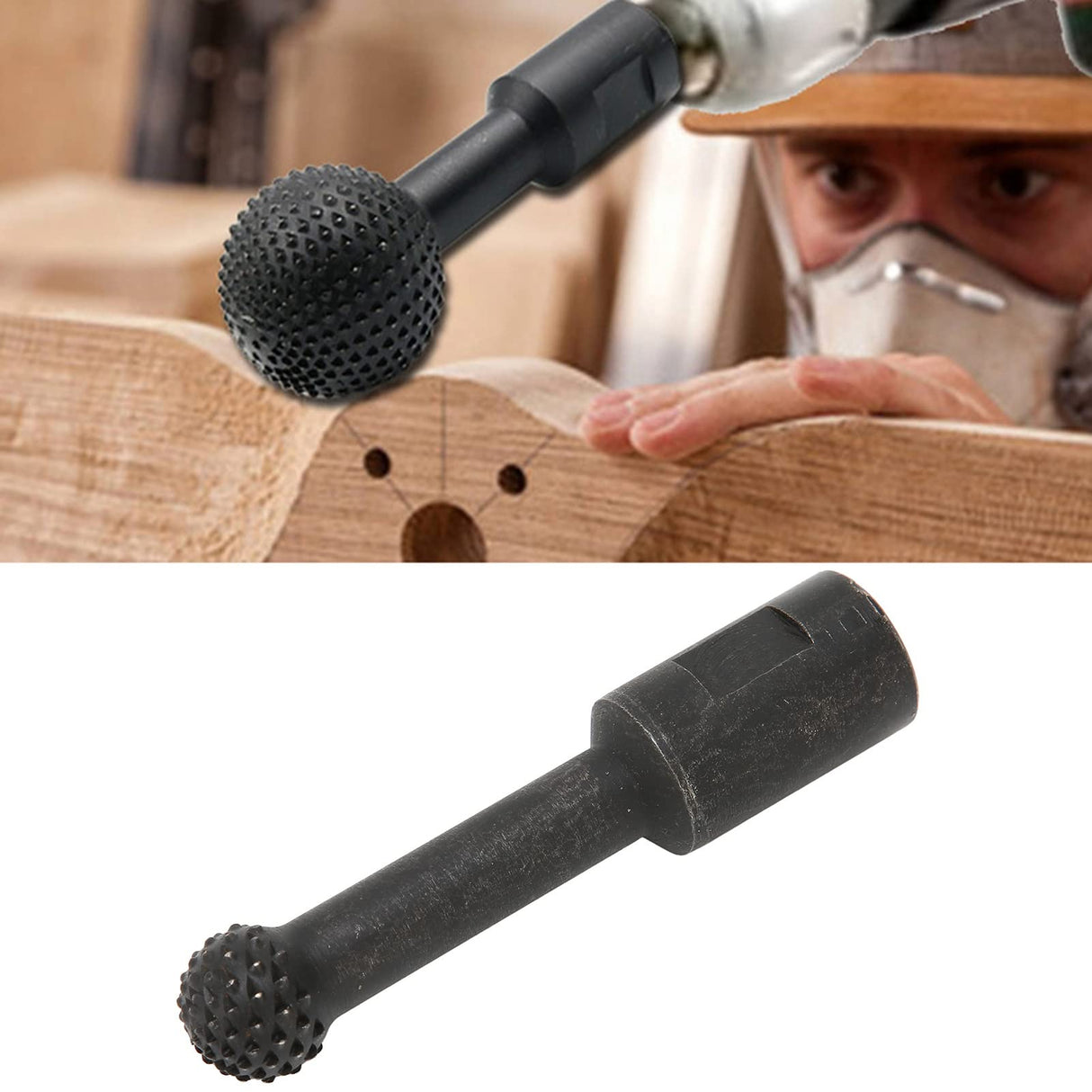 Sphere Rotary Burr, Ball Gouge, Ball Gouge Angle Grinder Attachments Power Carving Tools Rotary Tool for Wood Carving Grinding Polishing Engraving (20mm) Naroote