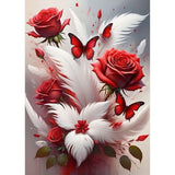 DPDAKIT Rose Diamond Art Kits for Adults, Diamond Painting Kits for Beginner, 5D DIY Round Full Gem Art Crafts for Home Wall Decor Gift, 12x16inch DPDAKIT