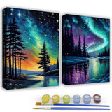 KYOQFVN 2 Pack Paint by Numbers Kit for Adults - Acrylic Easy Framed Canvas Arts and Crafts 8x12inch KYOQFVN