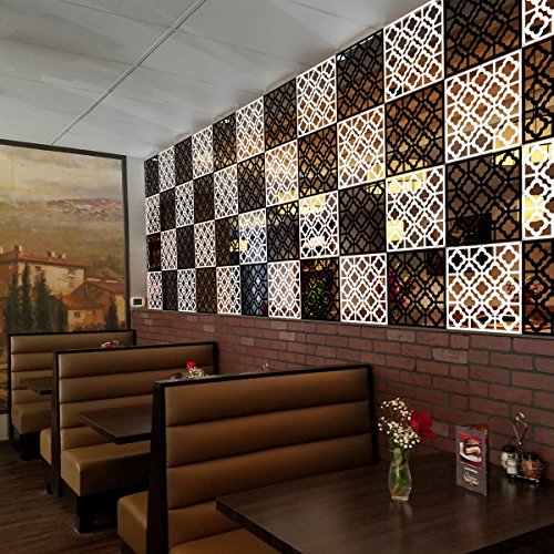 KERNORV Hanging Room Divider Decorative Screen Panels Made of PVC Room Divider Panels Screen for Dining Room Bed Room Office Restaurant(Black, 12 PCS) KERNORV