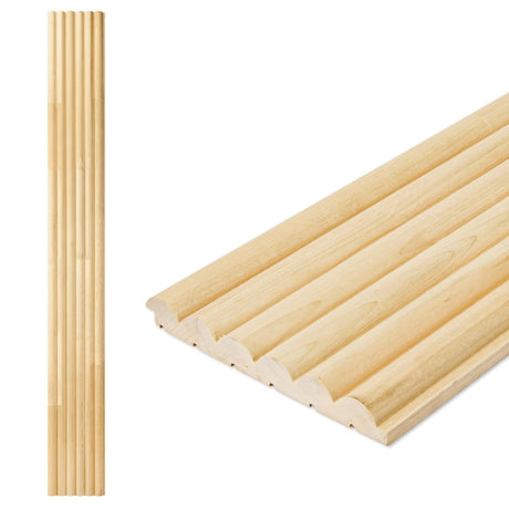 Art3d 4 Pc 96"x5.7" Wood Slat Wall Panel for Interior, Ceiling and Decoration, Semi-Cylinder Design, 15.2 SqFt Art3d