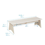 ECR4Kids Kiddo Bench, Kids Furniture, White Wash ECR4Kids