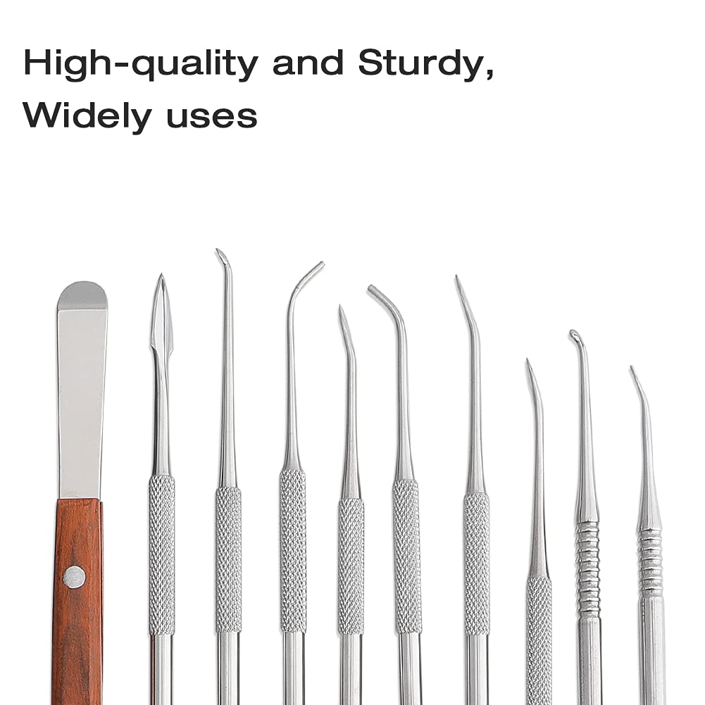Wax Carving Tools - 10PCS Stainless Steel Wax Carvers Set Sculpture Chisel Tools Double-Ended Pottery and Polymer Clay Tools and Carrying Case LVCHEN