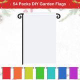 Shimeyao 54 pcs Blank Sublimation Flags DIY Lawn Garden Flags Blank Heat Transfer Banner 11.8 x 17.7 Inches Sublimation Polyester Lawn Flag for Christmas Halloween Thanksgiving Festival Indoor Outdoor Shimeyao