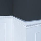 95-4WHW Unfinished White Hardwood Scallop Embossed Chair Rail Moulding ORNAMENTAL