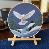 Huacan 1pc Owl Embroidery Kits for Adults Animal Home Decoration Modern Wall Stickers Cross Stitch Patterns