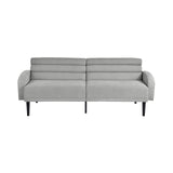 Serta® Roswell 77" Split Back Convertible Sofa, Full-Size, Dream Coil® Comfort, Modern Urban Style, Tufted Back, Solid Wood Legs w/Metal Support Leg, Easy Assembly, Woven Polyester Fabric, Light Gray Serta