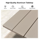 PURPLE LEAF 7 Pieces Outdoor Dining Set with Patio Aluminium Dining Table and Wicker Rattan Chairs Modern Furniture Cushions Sets for Backyard Indoor Decor Kitchen Champagne PURPLE LEAF