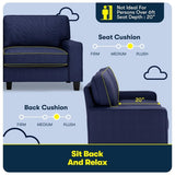 Pemberly Row 73" Track Arm Sofa with Removable Covers Navy Blue Pemberly Row