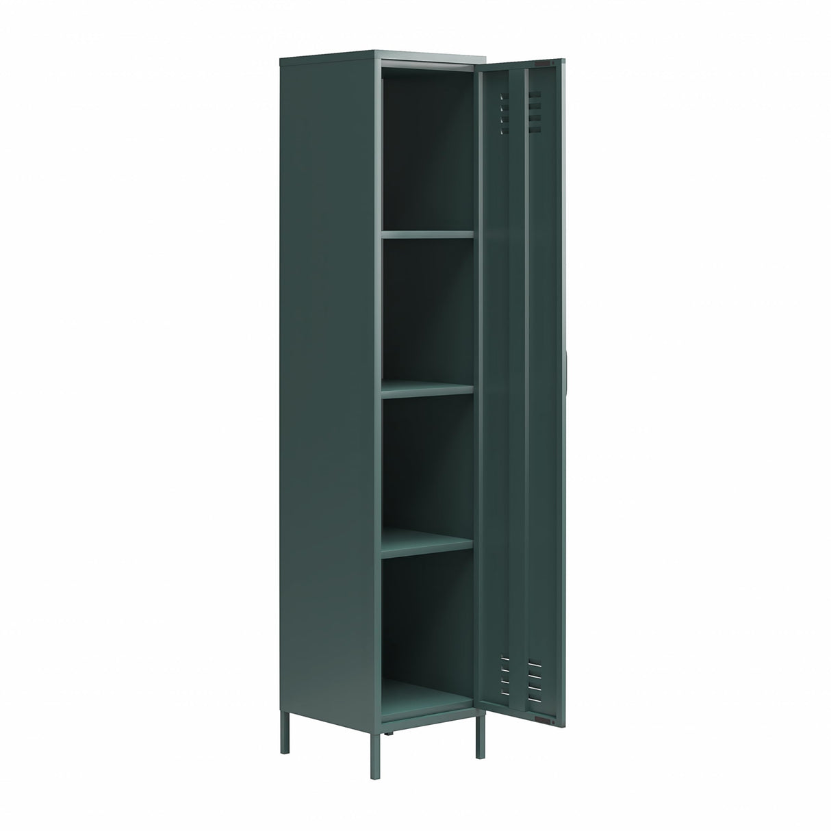 Novogratz Cache 1-Door Tall Single Metal Locker Style Storage Cabinet, Hunter Green Novogratz