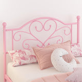 Elephance Twin Bed Frame with Headboard Metal Bed Frame Twin Size with Storage Space No Box Spring Needed Easy Assembly,Pink Elephance